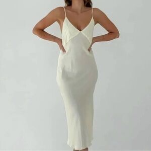 Rumored Cream Midi Dress